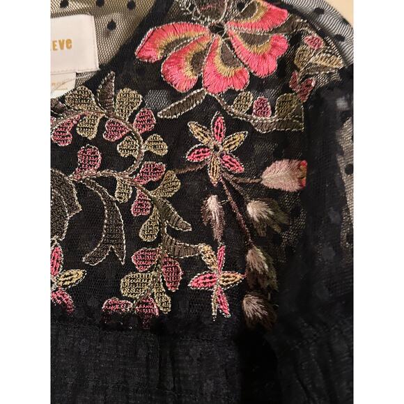 Anthropologie Maeve Samara Mesh Floral Embroidery Dress Size L - Picture 2 of 6